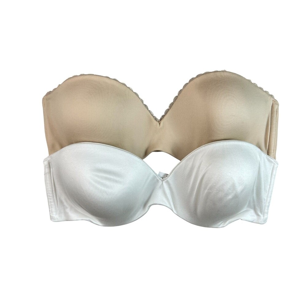 Bundle of 2 White & Nude Maidenform Strapless Underwire Bras Size 36B